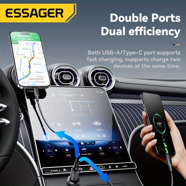 Essager 45W Compact USB Car Charger with QC 3.0