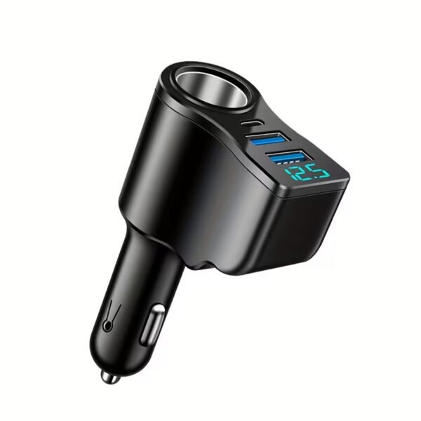 4-in-1 Multi-Port Car Charger (2 USB + Type-C)