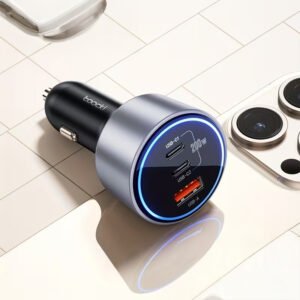 200W Super Flash Car Charger (2 USB-C + 1 USB-A)