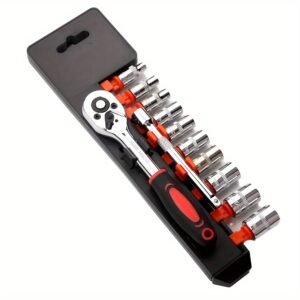 12pcs Ratchet Wrench Set (1/4" & 1/2" Auto Repair Tools)