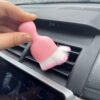 1pc of Ultra-Soft Pink Brush for Car Detailing Featuring White Bristles