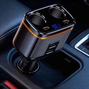 145W Car Charger with Dual Socket Extender (1 to 2)