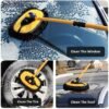 Adjustable Long Handle Car Wash Brush with Microfiber Head