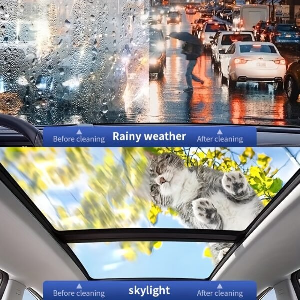 Windshield cleaning and oil film removal