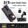 Mini Triple Lens Dash Cam Compact Design