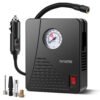 12V Portable Tire Inflator Air Compressor (100PSI with LED Light)