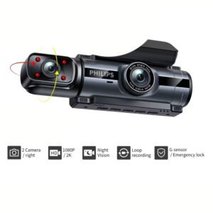 Philips Dual Lens Dash Cam with Interior Camera