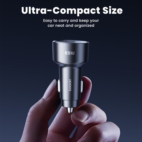 Toocki 65W Triple Port Car Charger (USB-A + 2 USB-C)
