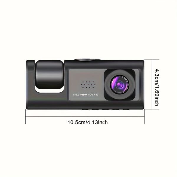 Dual Lens Dash Cam 1080P + 480P Interior Night Vision