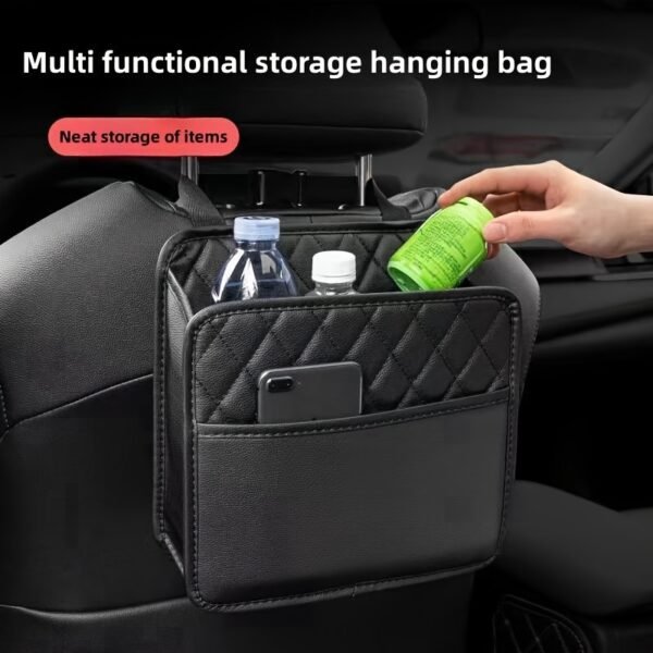 1pc PU Leather Car Seat Organizer 