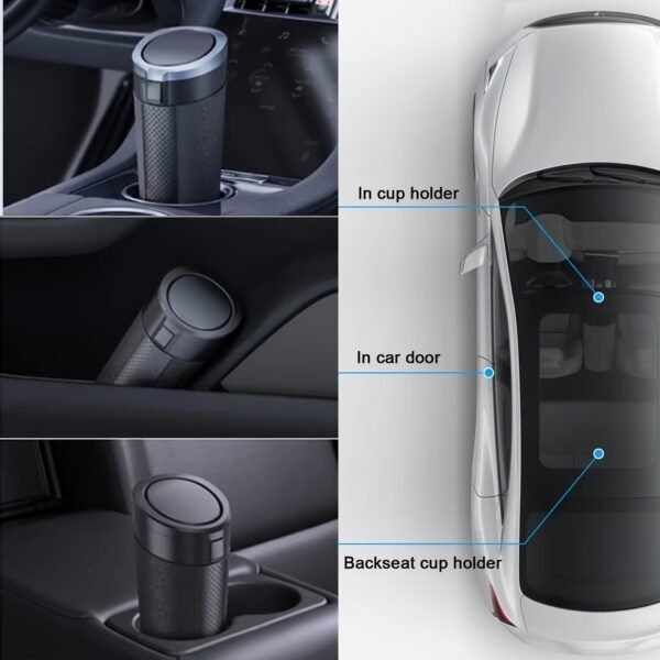 Car Trash Can with One-Touch Lid