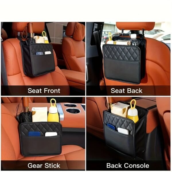 1pc PU Leather Car Seat Organizer 