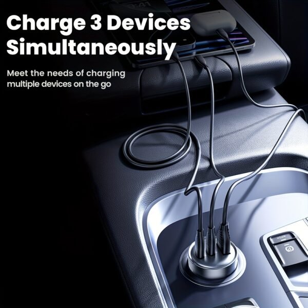 Toocki 65W Triple Port Car Charger (USB-A + 2 USB-C)