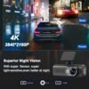 4K + 1080P Dual Dash Cam Front & Rear