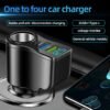 4-in-1 Multi-Port Car Charger (2 USB + Type-C)