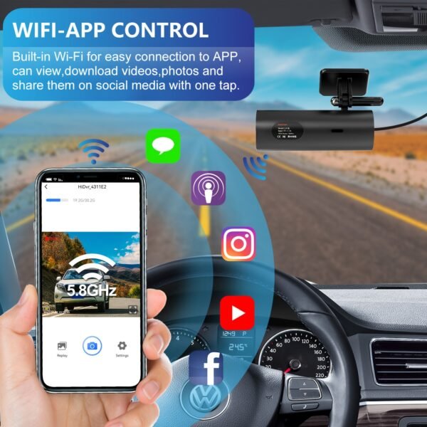 LF10 4K Ultra HD Dash Cam with Night Vision & WiFi (64GB)