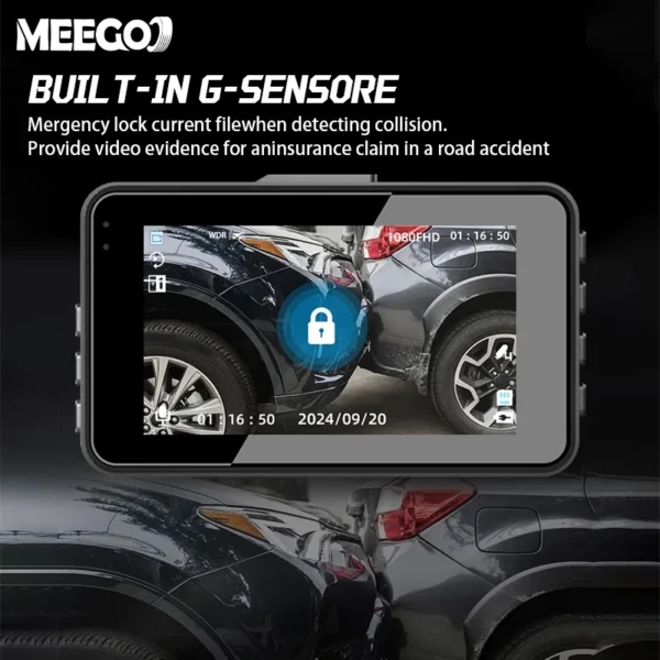 MeeGoo Full HD Dual Dash Cam Front & Rear